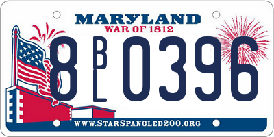MD license plate 8BL0396