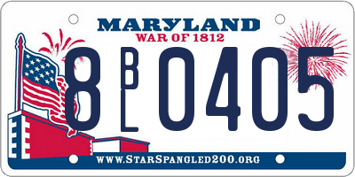 MD license plate 8BL0405