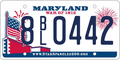 MD license plate 8BL0442