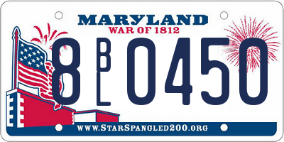 MD license plate 8BL0450