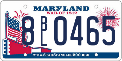 MD license plate 8BL0465
