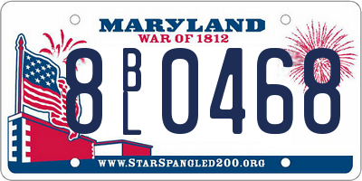MD license plate 8BL0468