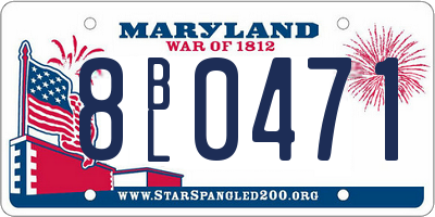 MD license plate 8BL0471