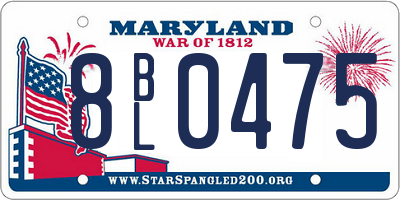MD license plate 8BL0475