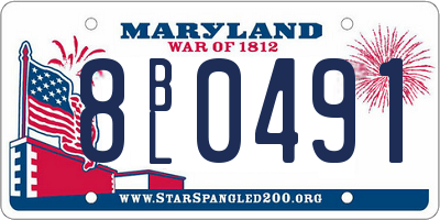 MD license plate 8BL0491