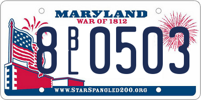 MD license plate 8BL0503