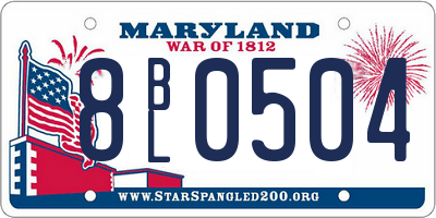 MD license plate 8BL0504