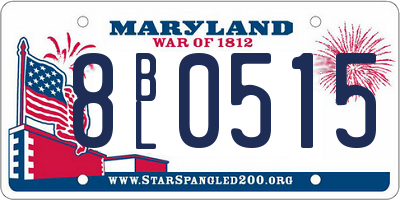 MD license plate 8BL0515