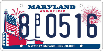 MD license plate 8BL0516