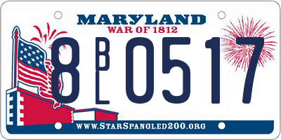 MD license plate 8BL0517