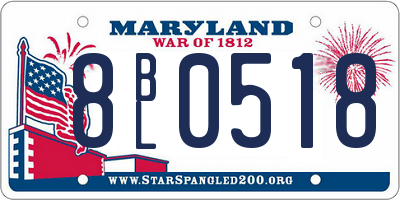 MD license plate 8BL0518