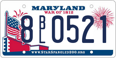 MD license plate 8BL0521