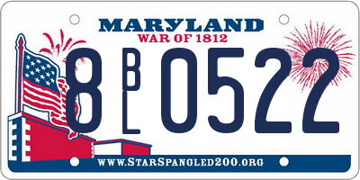 MD license plate 8BL0522
