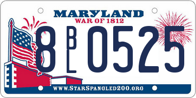MD license plate 8BL0525