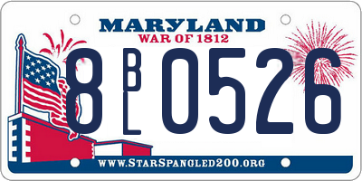 MD license plate 8BL0526