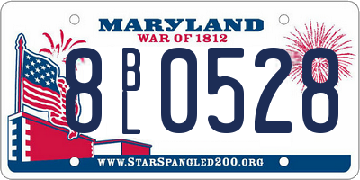MD license plate 8BL0528