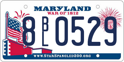 MD license plate 8BL0529
