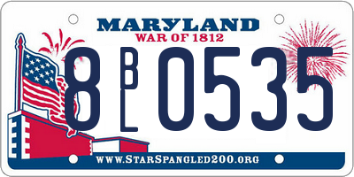 MD license plate 8BL0535