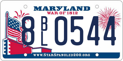 MD license plate 8BL0544