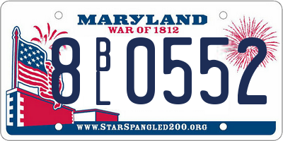 MD license plate 8BL0552