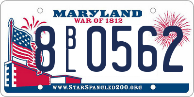 MD license plate 8BL0562
