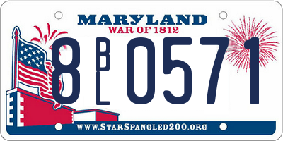 MD license plate 8BL0571