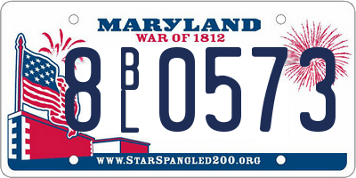 MD license plate 8BL0573