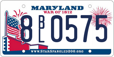 MD license plate 8BL0575
