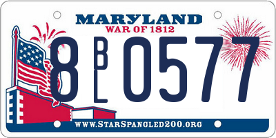 MD license plate 8BL0577