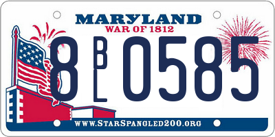 MD license plate 8BL0585