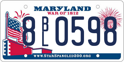 MD license plate 8BL0598