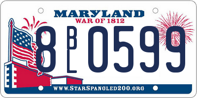 MD license plate 8BL0599