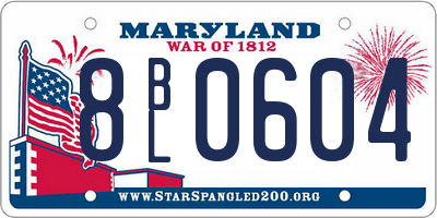 MD license plate 8BL0604
