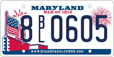 MD license plate 8BL0605