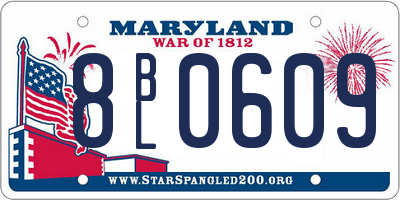MD license plate 8BL0609