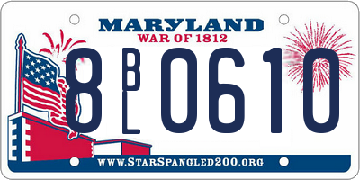 MD license plate 8BL0610