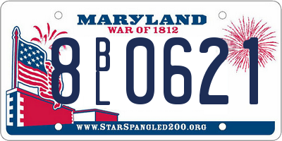MD license plate 8BL0621