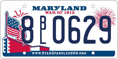 MD license plate 8BL0629