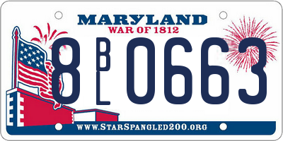 MD license plate 8BL0663