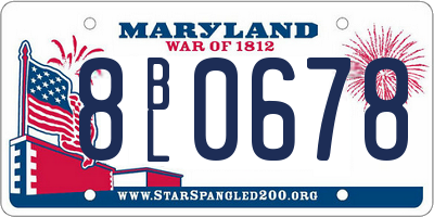 MD license plate 8BL0678
