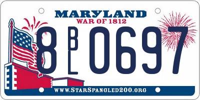 MD license plate 8BL0697