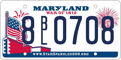 MD license plate 8BL0708