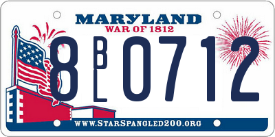 MD license plate 8BL0712