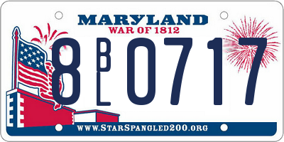 MD license plate 8BL0717