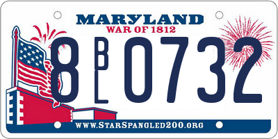 MD license plate 8BL0732