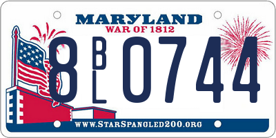 MD license plate 8BL0744