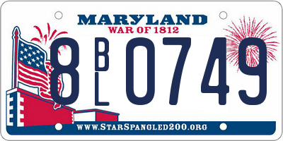 MD license plate 8BL0749