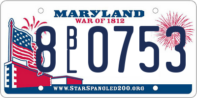 MD license plate 8BL0753