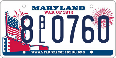 MD license plate 8BL0760