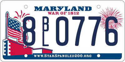 MD license plate 8BL0776